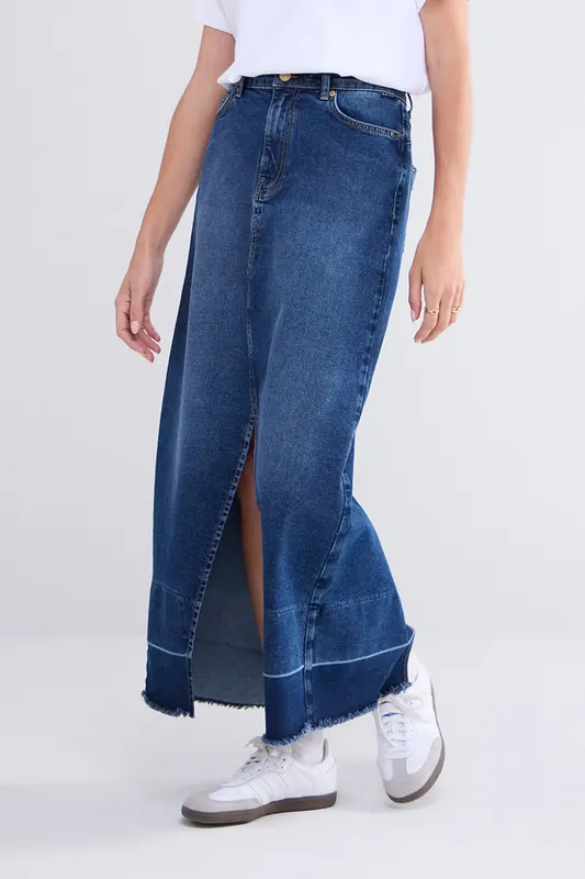 Summum Woman Denim Skirt Cotton Comford Denim Denim Maat: 38 | Spijkerrokken Outlet | Dames | Blauw