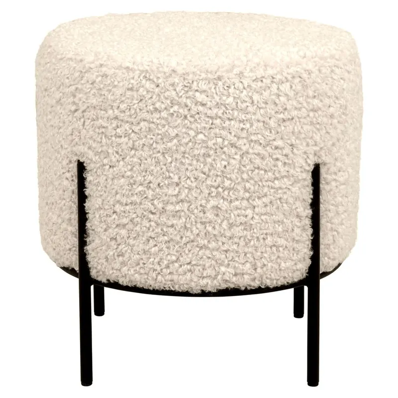 Kremowy puf z imitacji futra Alford – House Nordic