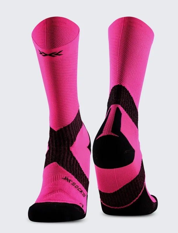 Skarpety unisex X-Socks BIKE EXPERT CREW FLUO PINK/X BLACK różowe (35/38)