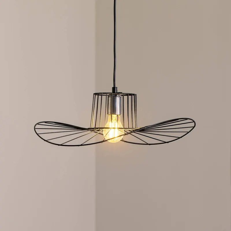 Żyrandol Tel, czarny, Ø 50 cm, metal