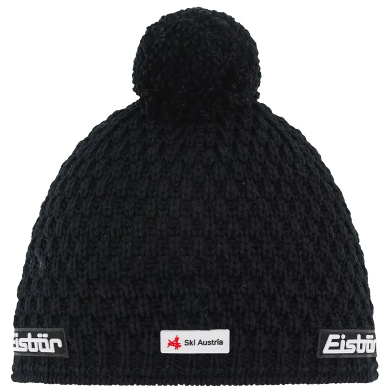 Eisbar Trail Pompon MU SKA E33133-009, Unisex, Czarne, czapki, Merino, rozmiar: One size