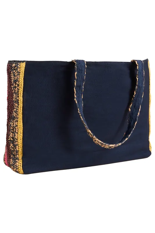White Stuff Sabrina Crochet Tote Bag Navy Multi Maat: OS | Shoppers Outlet | Dames | Roze