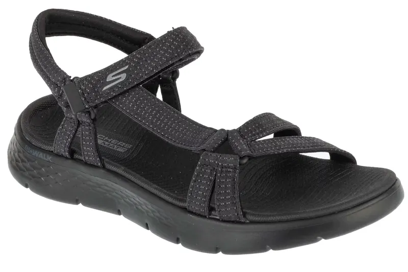 Skechers Go Walk Flex Sandal - Sublime 141451-BBK, Damskie, Czarne, sandały, tkanina, rozmiar: 35