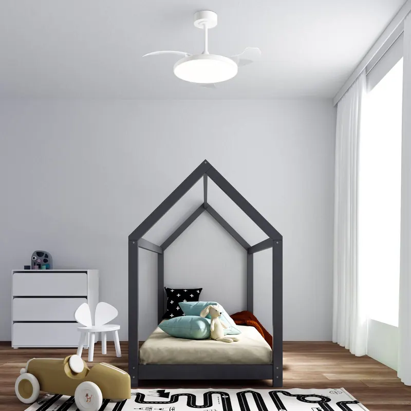 Wentylator sufitowy LED Slim Mini, biały, DC, cichy, CCT, 106 cm
