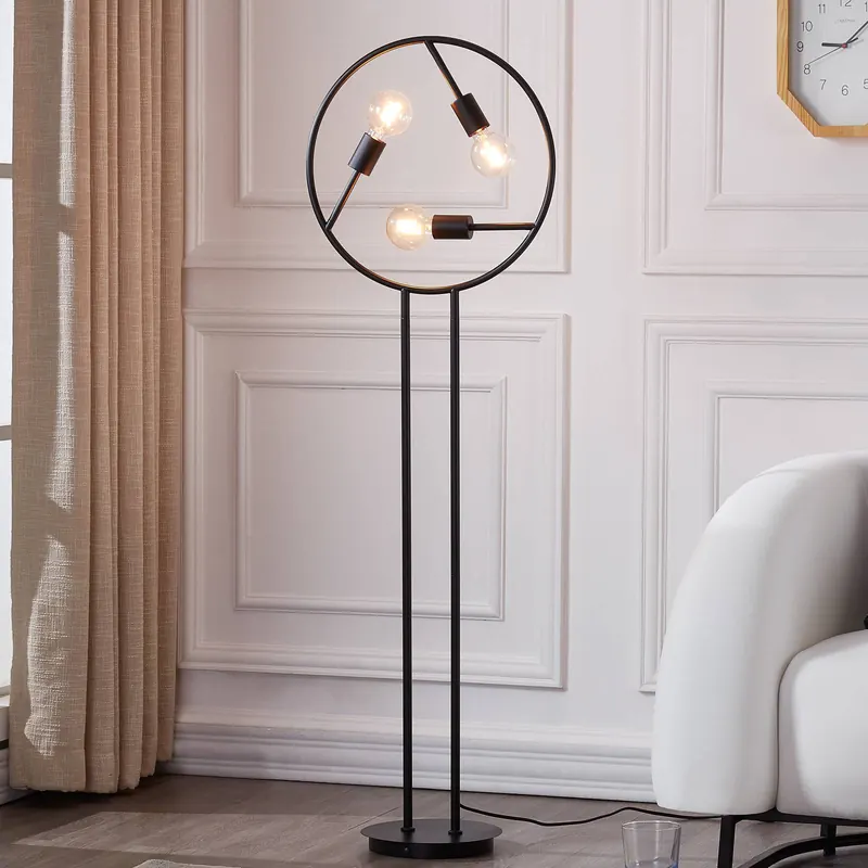 Lampa stojąca Lucande Linnard z żelaza, 3-punktowa