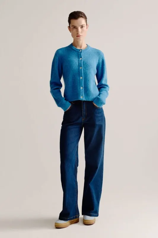 Josephine & Co Laurine Cardigan French Blue Maat: M | Gebreide Truien Outlet | Dames | Blauw