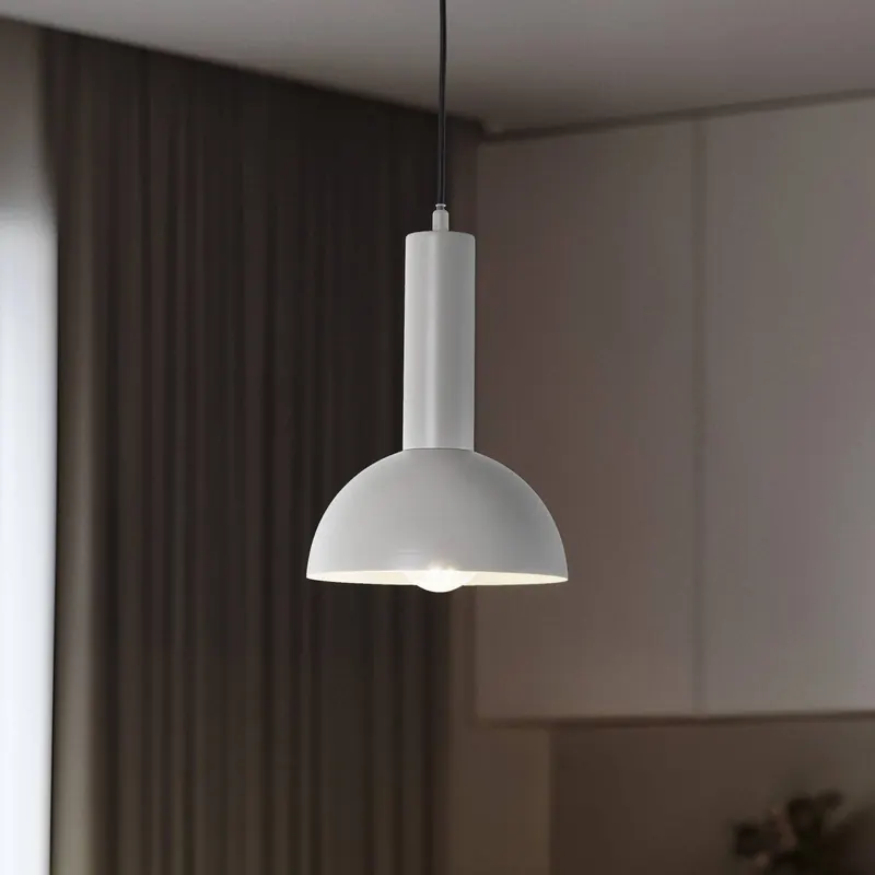 Żyrandol Vitrum cupola S, taupe, półokrągły, Ø 19 cm