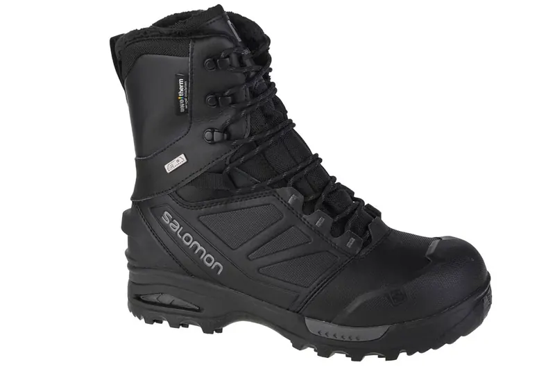 Salomon Toundra Pro ClimaSalomon Waterproof 404727, Męskie, Czarne, buty zimowe, skóra licowa, rozmiar: 46 2/3