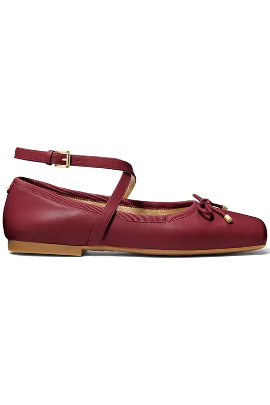 Michael Kors Collette Wrap Ballet Shoe In Red Maat: 39 | Ballerina's Outlet | Dames | Rood
