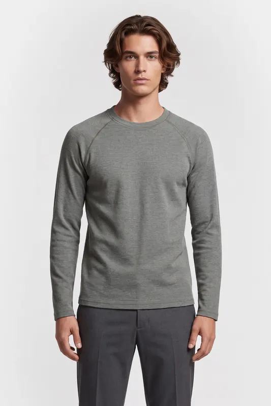 ARKET Aaa Rex Long Sleeve Khaki Maat: S Short | Longsleeves Outlet | Heren | Bruin