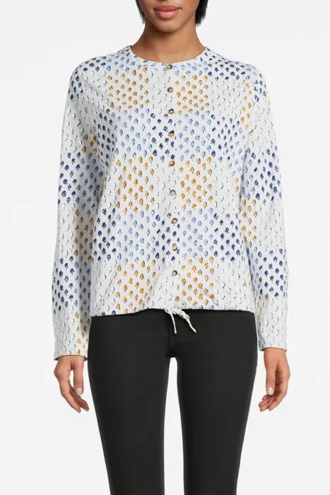 White Stuff Tia Hie Hem Jersey Shirt Grey Multi Maat: 6 | Blouses Outlet | Dames | Wit