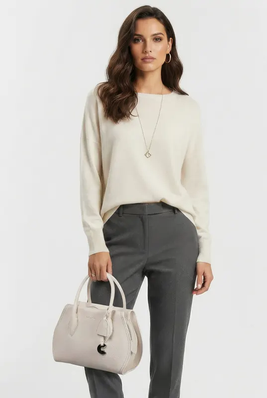 Coccinelle Leather Medium Satchel Bag In Cream Maat: OS | Handtassen Outlet | Dames | Wit