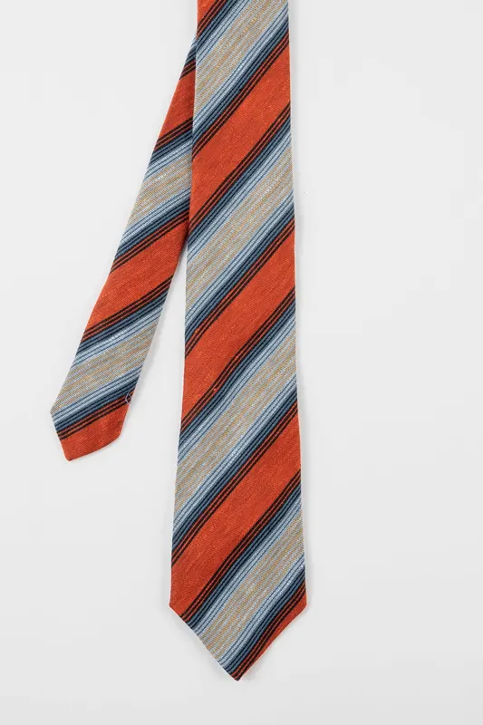 Paul Smith Men Tie Linen Stripe Red Maat: 8 | Stropdassen Outlet | Heren | Wit