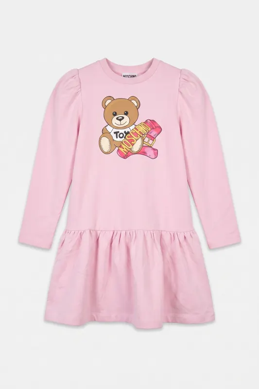Moschino Girl's Teddy Bear Fleece Dress Pink Maat: 8 | Jurken Outlet | Unisex | Roze