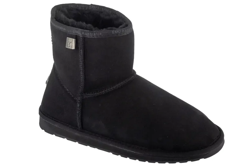 EMU Australia Platinum Stinger Slim Mini WP20003-BLACK, Damskie, Czarne, buty zimowe, skóra zamszowa, rozmiar: 38