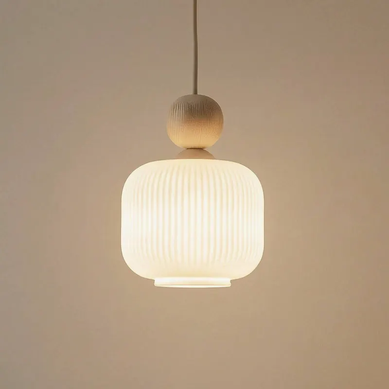 Lampa wisząca Ballo, 1-punktowa, biała, szkło, Ø 15 cm, E14