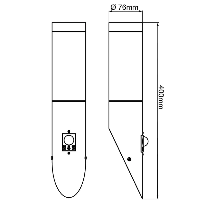Kinkiet zewnętrzny Dody Sensor, czarny, metal, tworzywo sztuczne