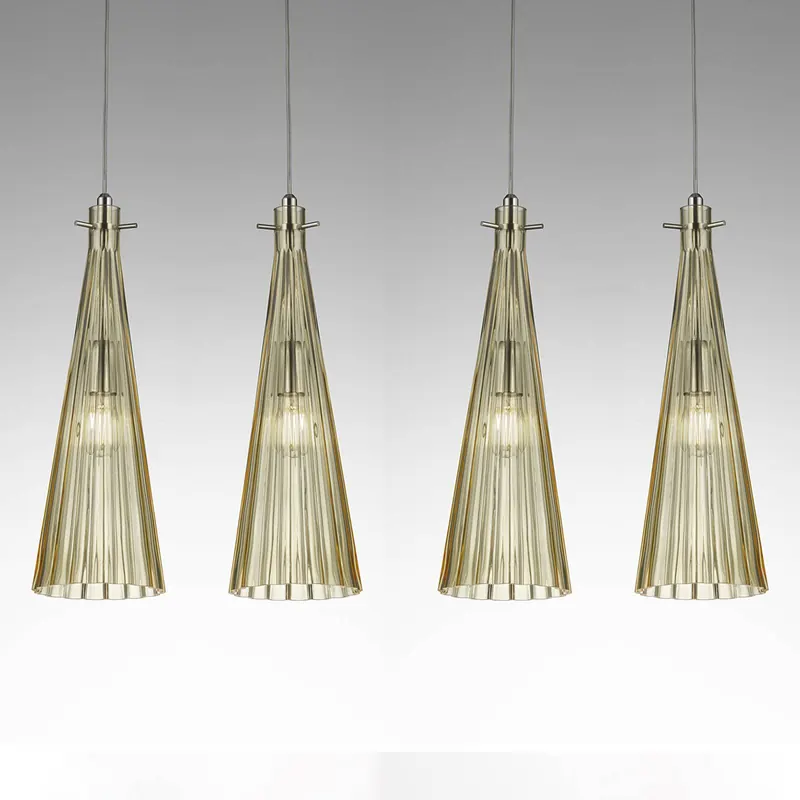 Lampa wisząca Costa Rica, 4-punktowa, bursztynowa