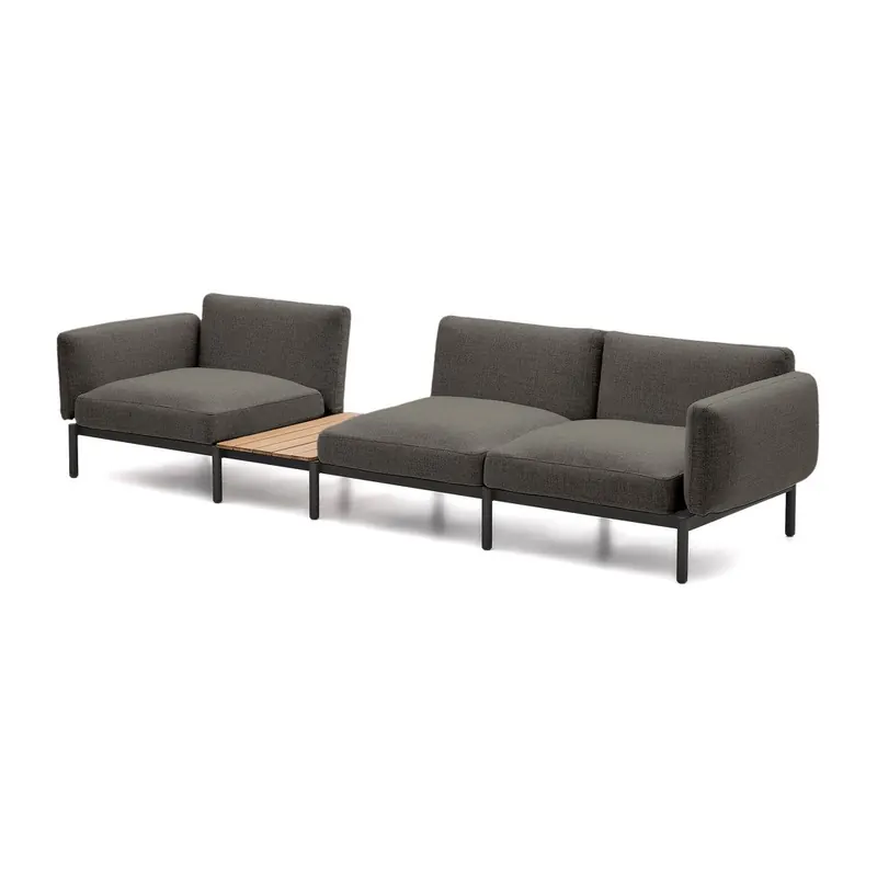 Ciemnoszara tapicerowana sofa ogrodowa Sorells – Kave Home