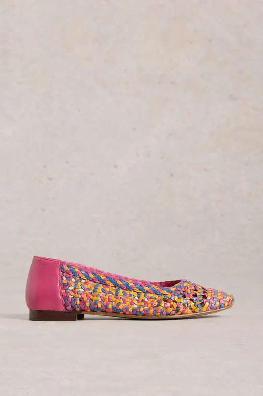 White Stuff Winnie Woven Ballerina Bright Pink Maat: 5 | Ballerina's Outlet | Dames | Roze