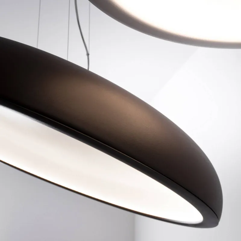 Żyrandol LED Stilnovo Reflexio, Ø46 cm, brązowa