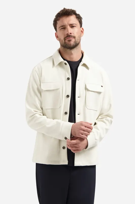 No Excess Overshirt Buttons Relief Sweat Chalk Maat: XXL | Longsleeves Outlet | Heren | Wit