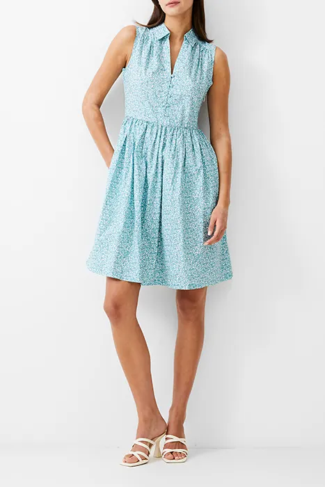 French Connection Breya Sleeveless Smock Dress Still Water Maat: 12 | Mini Jurken Outlet | Dames | Blauw