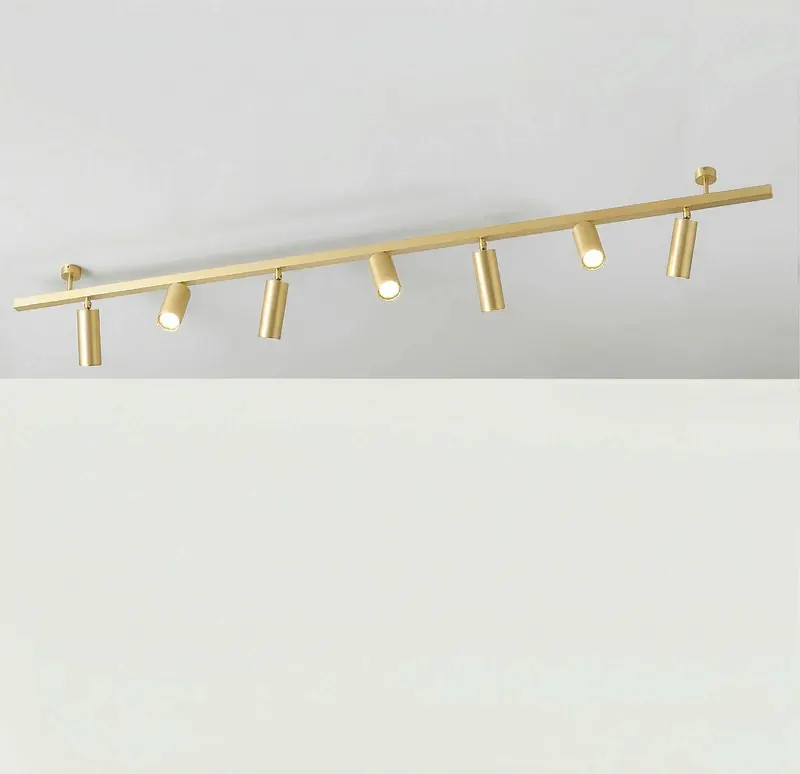Lampa sufitowa 7536, satynowany mosiądz, 7-punktowa, GU10