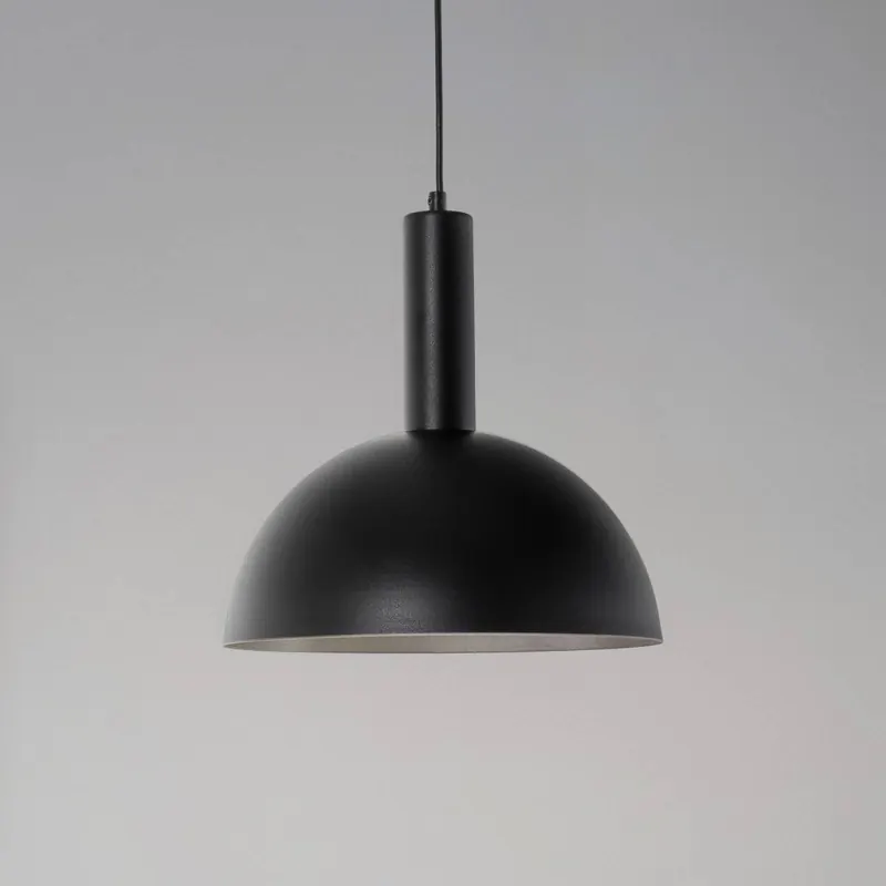 Lampa wisząca Vitrum Cupola M, czarna, półokrągła, Ø 30 cm