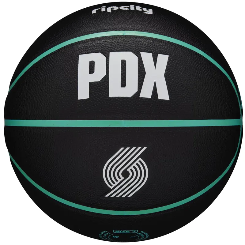 Wilson NBA Team City Collector Portland Trail Blazers Ball WZ4016425ID, Unisex, Czarne, piłki do koszykówki, Skóra kompozytowa, rozmiar: 7