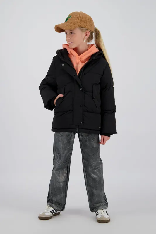 Vingino Girls Tossa Jacket Outdoor Deep Black Maat: 10 | Jassen Outlet | kids | Zwart