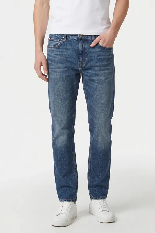 Tommy Hilfiger Regular Straight Jeans Fiene Indigo Maat: W30L32 | Straight Jeans Outlet | Heren | Blauw