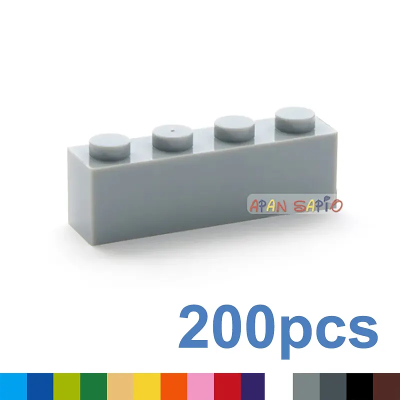 200 sztuk 1x4 kropki DIY klocki grube figurki cegły edukacyjne kreatywne zabawki dla dzieci rozmiar kompatybilny z 3010