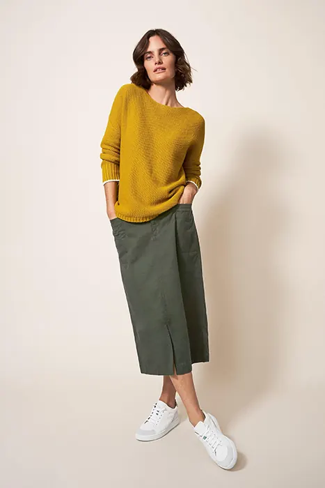 White Stuff Penny Midi Skirt Mid Green Maat: 22 | Midi Rokken Outlet | Dames | Groen
