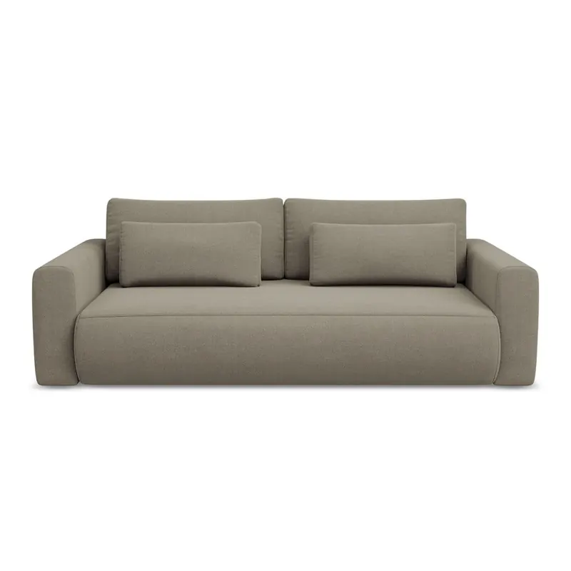 Jasnobrązowa rozkładana/ze schowkiem sofa 238 cm Kapua – Makamii