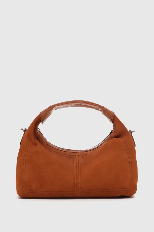 Núnoo Dandy Suede Pecan Brown Maat: OS | Handtassen Outlet | Dames | Bruin