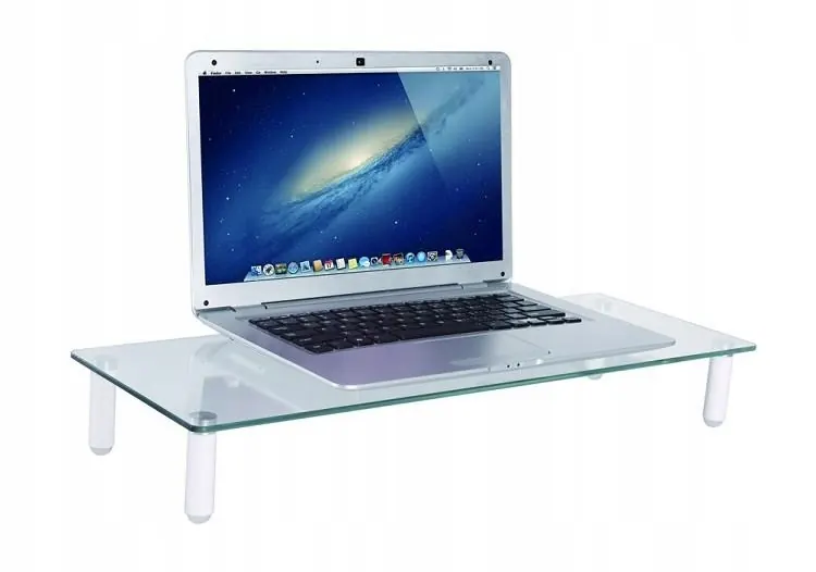 Stojak na monitor/laptop Neomounts NSMONITOR10, szkło przezroczyste, 25 kg