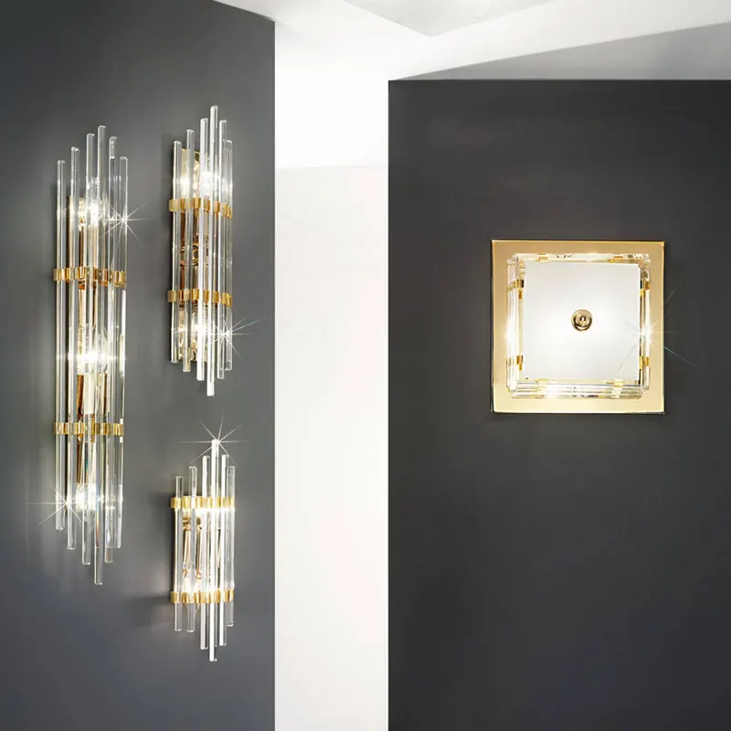 Lampa ścienna Ontario, wysokość 31 cm, złota