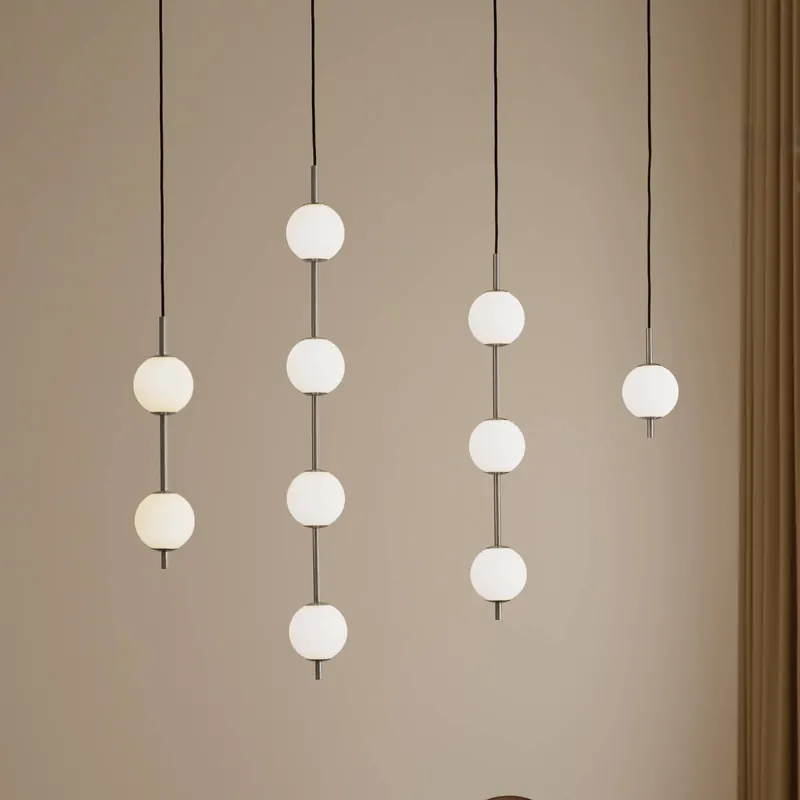Żyrandol LED UMAGE Audrey, kolor stalowy, 4-punktowa, Ø 12 cm