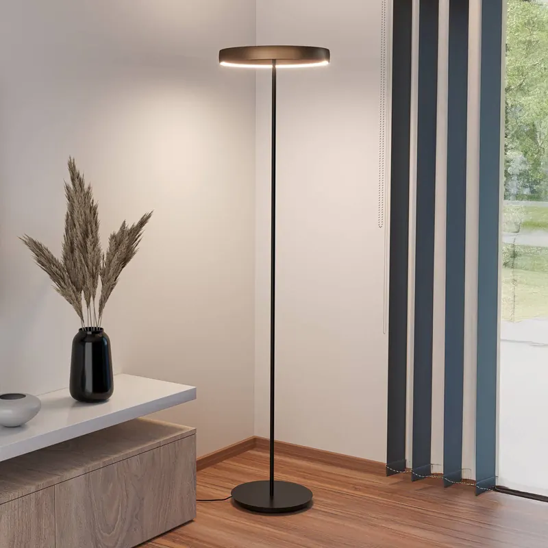 Lampa stojąca LED Stars of Light Trabuco, czarna/brązowa, 175 cm