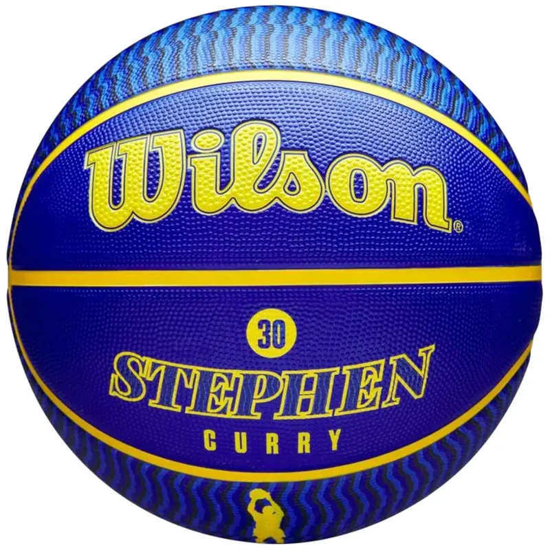 Wilson NBA Player Icon Stephen Curry Outdoor Ball WZ4006101XB7, Unisex, Niebieskie, piłki do koszykówki, Guma, rozmiar: 7