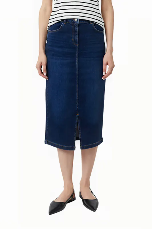 Comma Skirt Blue Denim Maat: 38 | Midi Rokken Outlet | Dames | Blauw