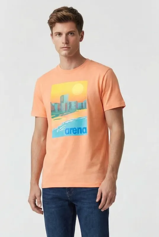 Arena Men's T-shirt Solid Cotton Light Nespola-sunset Maat: M | T-shirts met Print Outlet | Heren | Oranje