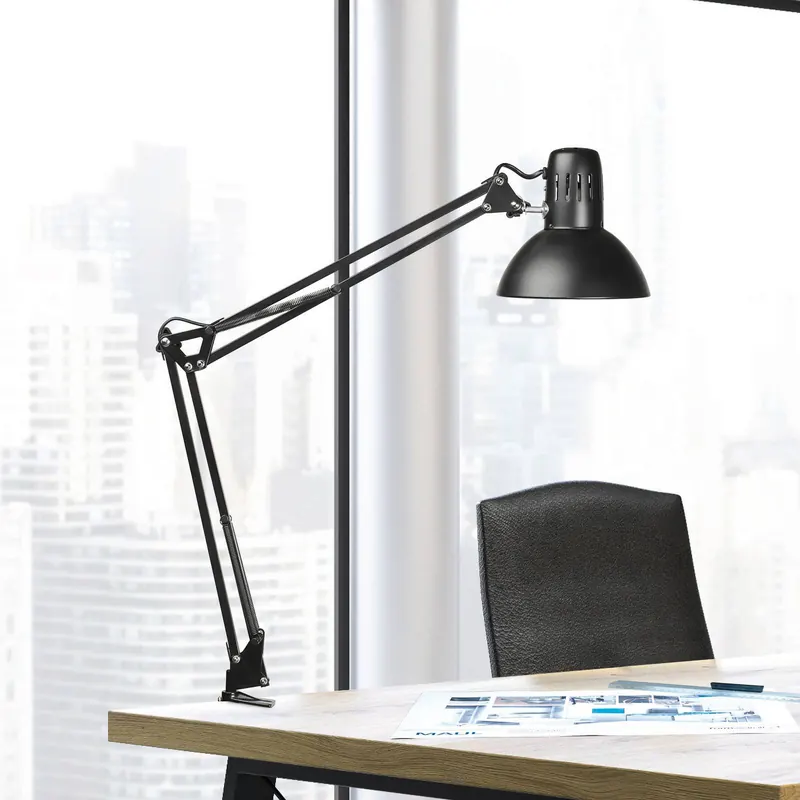 Lampa z klipsem MAULstudy, czarna, 44 cm, metal, E27