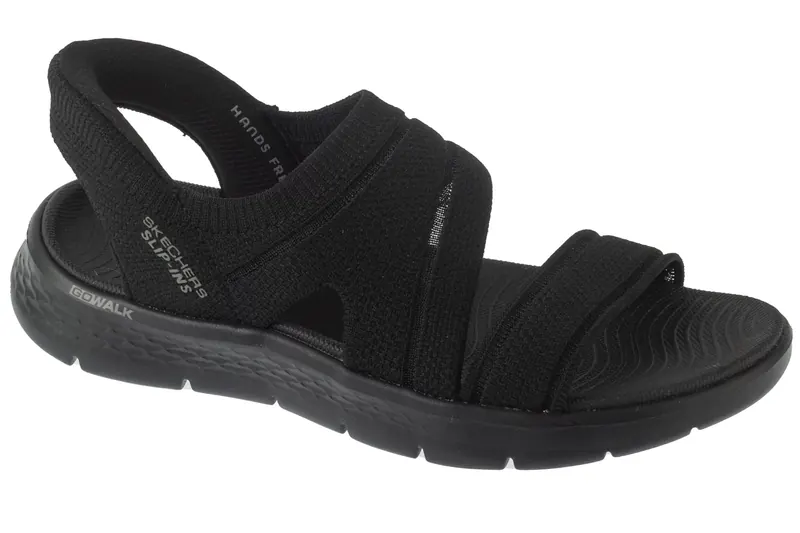 Skechers Slip-Ins: Go Walk Flex Sandal - Enticing 141482-BBK, Damskie, Czarne, sandały, tkanina, rozmiar: 40