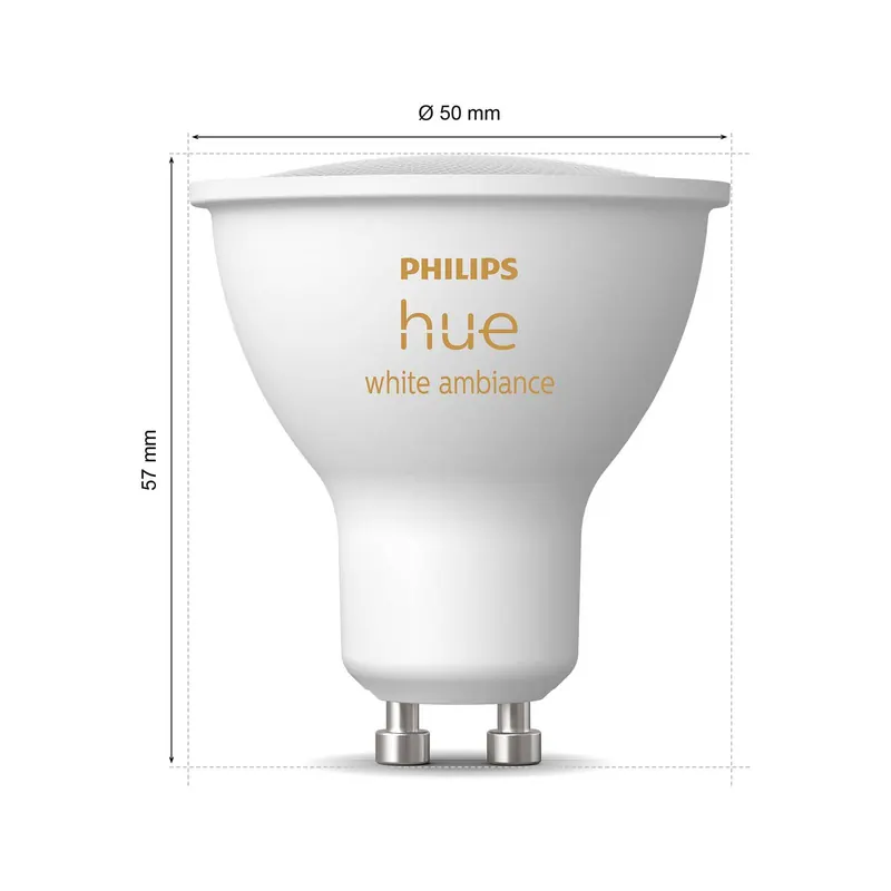 Philips Hue White Ambiance reflektor LED GU10 4,2 W, zestaw 2 szt.