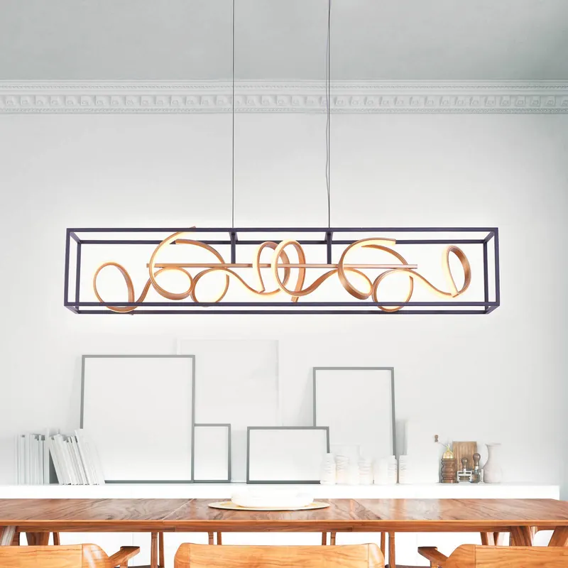Żyrandol LED SELINA, czarno-złoty, długość 110 cm, z funkcją Switchdim