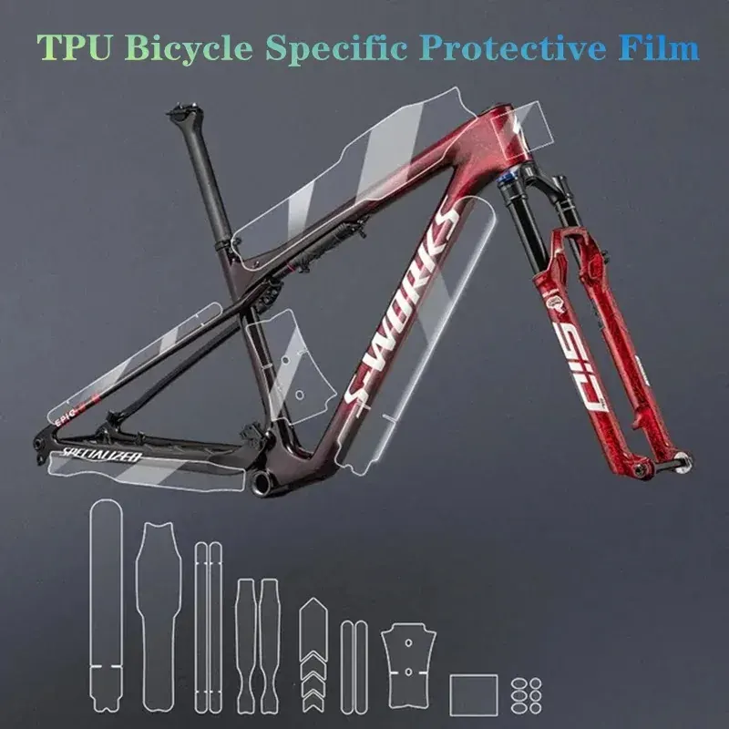 Naklejka na ramę roweru szosowego Przezroczysta, odporna na zarysowania naklejka na rower MTB Guard TPU specyficzna skrócona uniwersalna folia ochronna