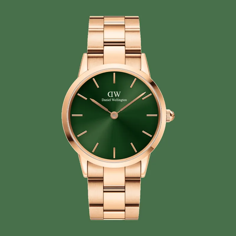 Daniel Wellington DW Watch Iconic Link Emerald Rose Gold 36mm MIC