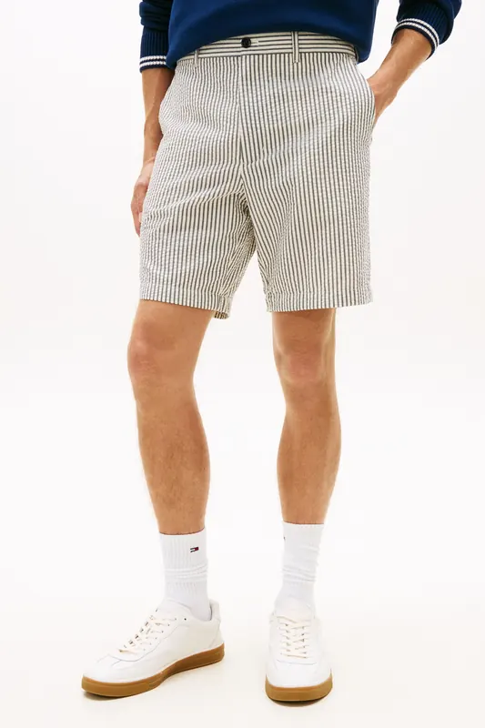 Tommy Hilfiger Dover 8 Inc Seersuck Shorts Desert Sky/ecru Maat: W33 | Korte Broeken Outlet | Heren | Ecru
